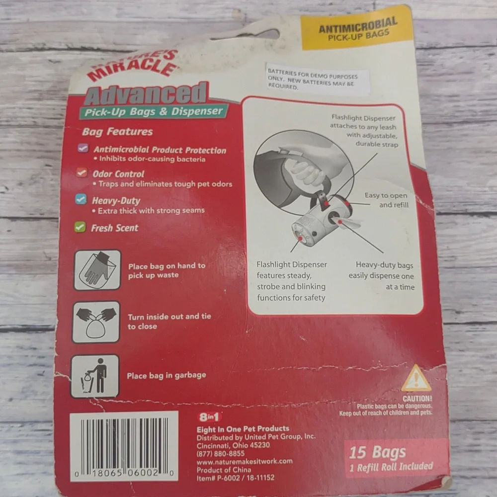 Pickup dog bags with flashlight